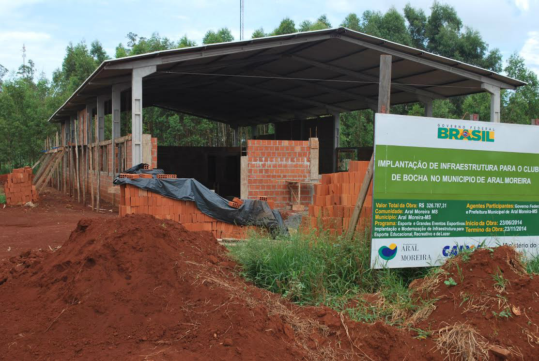 Obras do Centro de bocha de Aral Moreira segue em ritmo acelerado Obras do Centro de bocha de Aral Moreira segue em ritmo acelerado