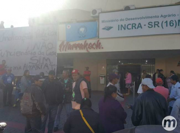Cerca de 500 trabalhadores sem-terra seguem em ocupação no Incra Oito movimentos participam da manifestação Foto: Wendy Tonhati/Midiamax