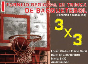 Torneio regional de Trinca de Basquete acontece neste domingo (6) em Amambai A competição, que antes aconteceria nos dias 5 e 6, acontece apenas no dia 6, para maior acessibilidade dos visitantes