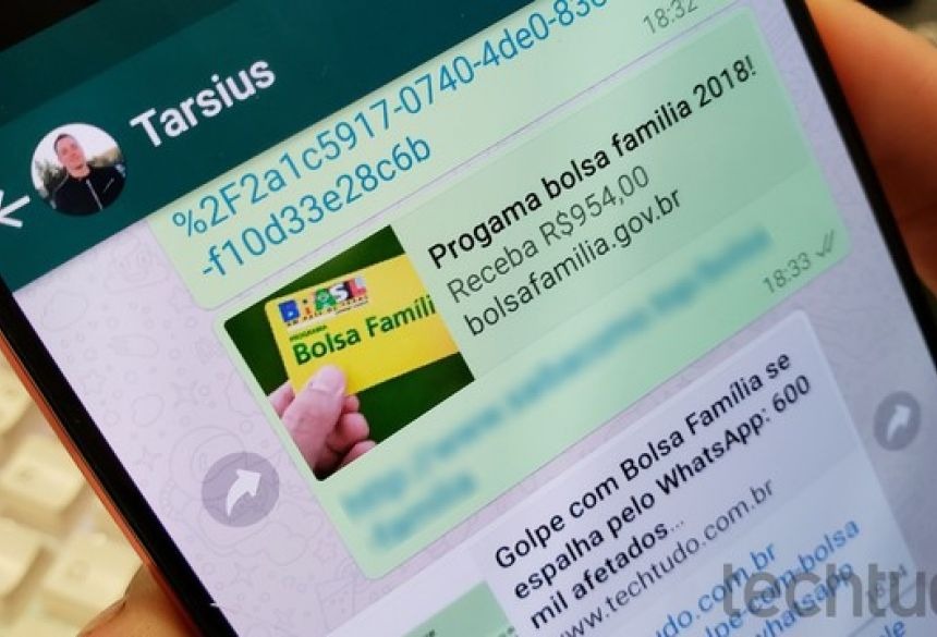 Golpe do Bolsa Família se espalha no WhatsApp: 600 mil brasileiros afetados Golpe no WhatsApp utiliza nome do Bolsa Família para atrair cliques (Foto: Thássius Veloso / TechTudo)