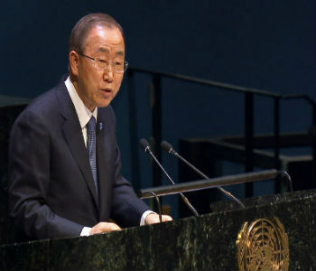Ban Ki-moon na Assembleia Geral. Foto: ONU