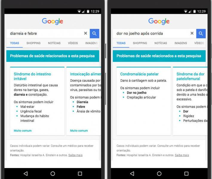 Google facilitou a forma como você busca sintomas de doenças Foto: Divulgação