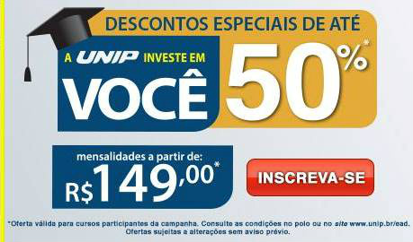 Vestibular da Unip acontece nesse domingo (6)