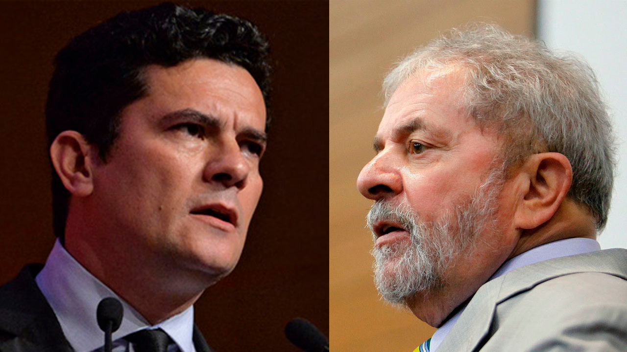 Por decisão de Moro, Banco Central bloqueia mais de R$ 600 mil de Lula E/D- Juiz Sérgio Moro e o ex-presidente Lula / Foto: Divulgação