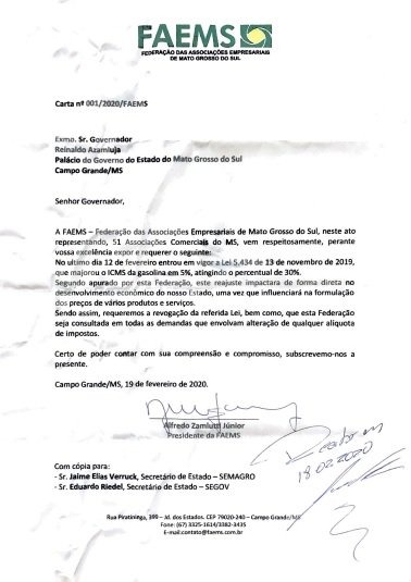 Associações pedem que Reinaldo revogue aumento do ICMS da gasolina