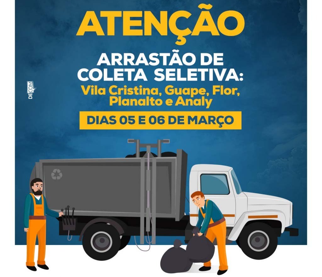 Mutirão de coleta seletiva acontece nas vilas Cristina, Planalto, Flor e Guape Foto: Decom