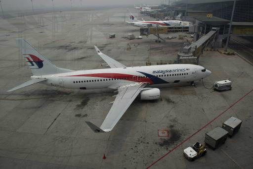 Aviões da Malaysia Airlines em Kuala Lumpur no dia 13 de março de 2014 (AFP, Mohd Rasfan)