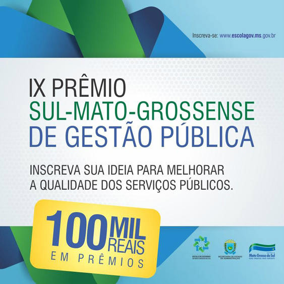 Escolagov prorroga inscrições para o Prêmio Sul-Mato-Grossense de Gestão Pública Foto divulgação
