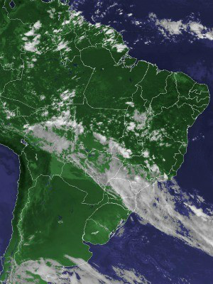Imagem de satélite capturada na tarde destaterça-feira (5) (Foto: Divulgação/Cptec/Inpe)