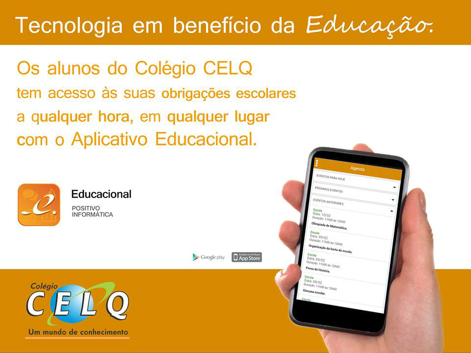 No colégio Celq, a utilização de aplicativos na educação promove inovação, conhecimento, tecnologia e qualidade na aprendizagem / Foto: Assessoria