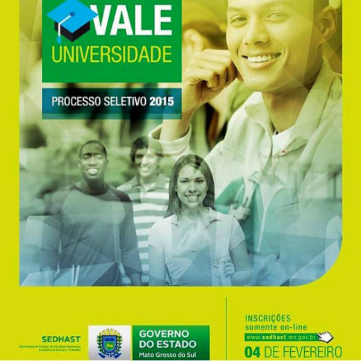 Estão abertas as inscrições do Programa Vale Universidade