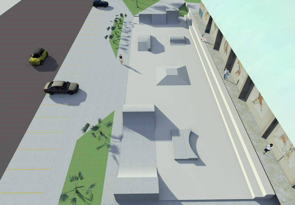 A nova pista de skate será localizada ao lado do ginásio de esportes, região central da cidade.