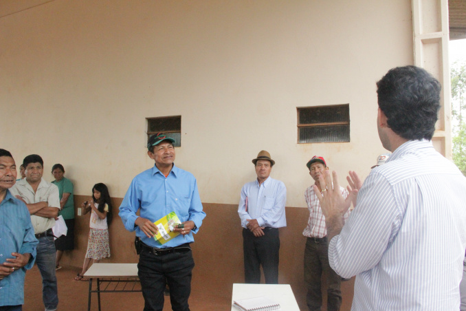 Capitão da Aldeia Amambai, Italiano Vasque, participou da reunião / Foto: Assessoria