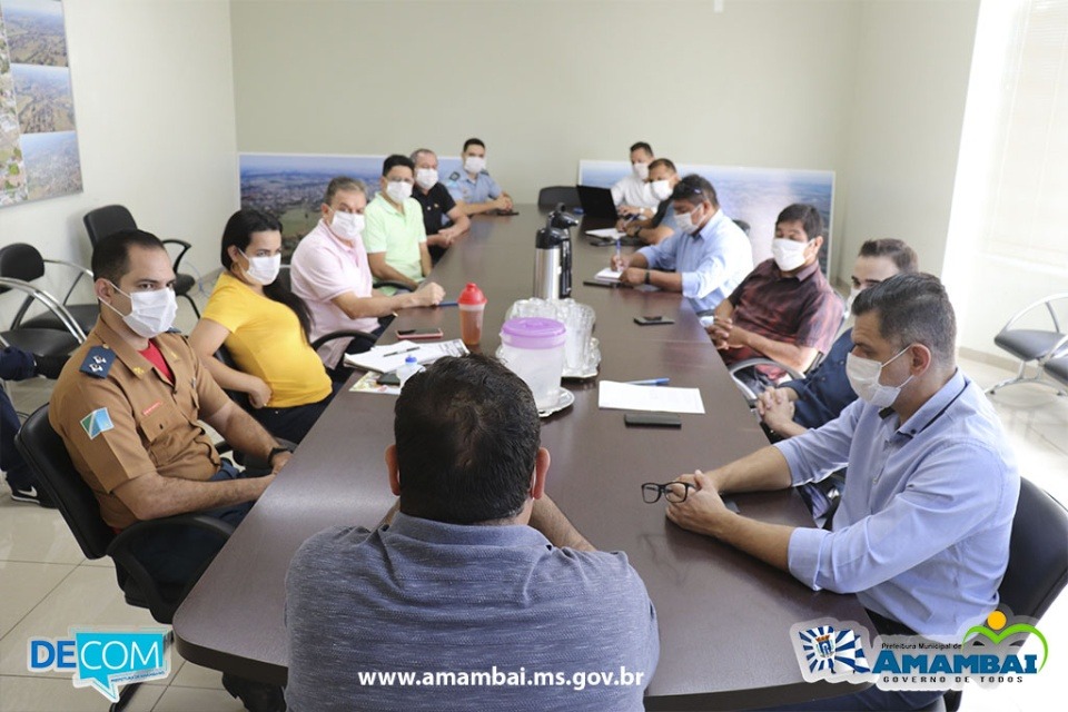 Novo decreto permite o funcionamento de igrejas em Amambai Comitê de Enfrentamento ao Coronavírus manteve nova reunião na manhã desta quarta-feira (8) / Foto: Decom