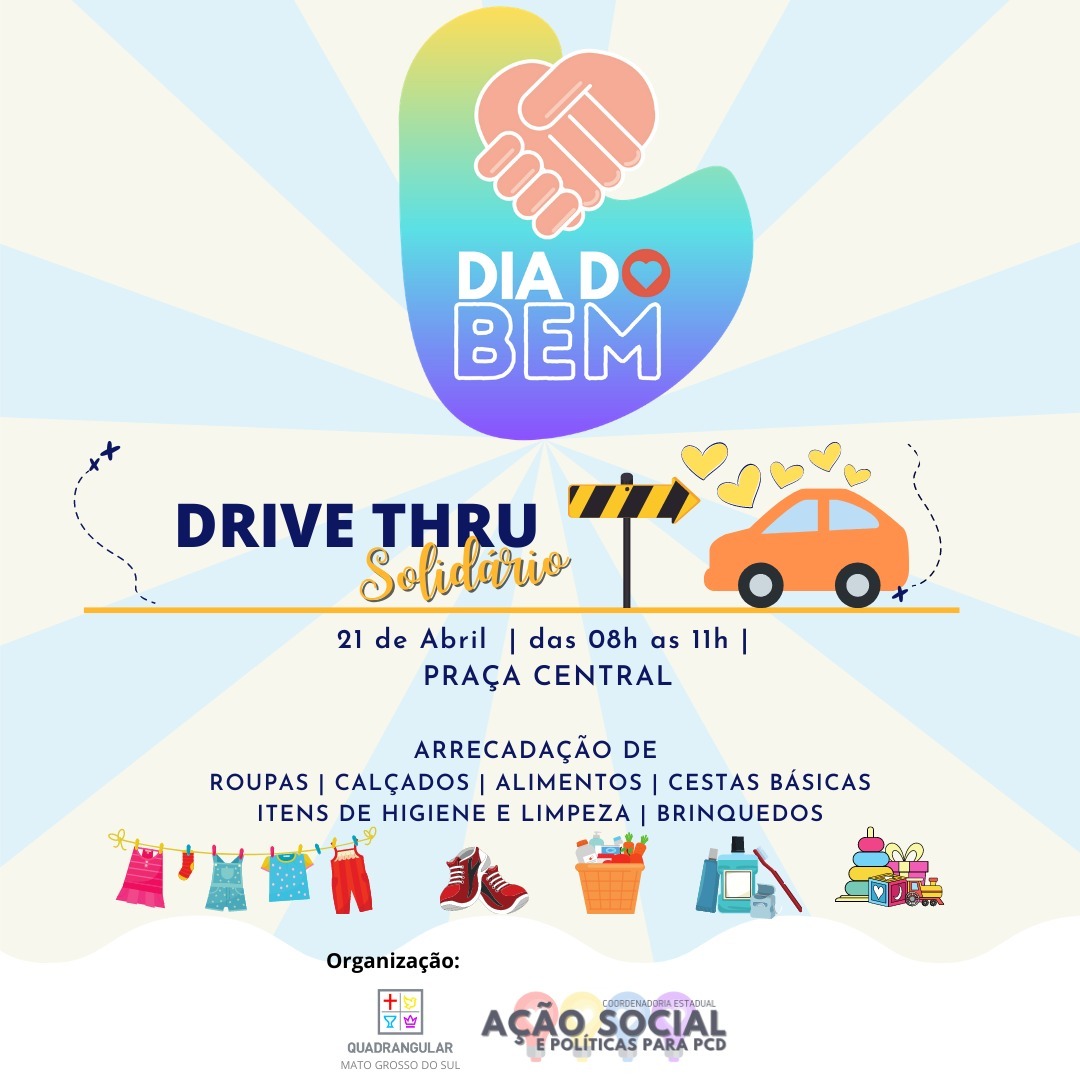 Drive Thru Solidário da igreja Quadrangular acontece na quarta (21), em Amambai Ilustração: Divulgação