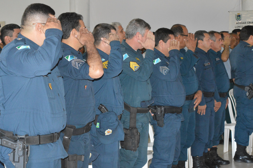 Membros da policia militar, durante a solenidade / Foto: Moreira Produções