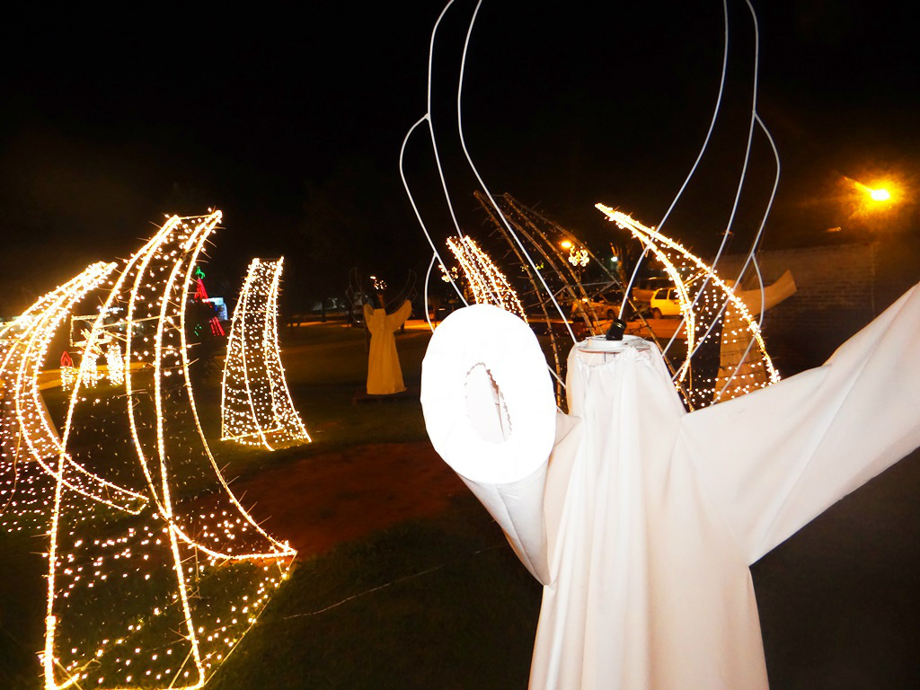 Natal de Luzes é atração em Amambai Para a decoração, foram utilizados 6 mil metros de mangueira iluminada e 250 barras de ferro, contendo dez metros cada, além de cerca de 150 mil minilâmpadas.