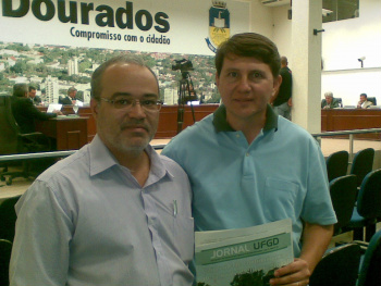 Vereador Cristino acompanha plano de expansão da UFGD Reitor Damião Farias e o vereador Cristino Toledo