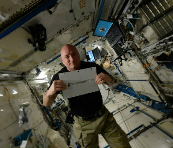 Astronauta Scott Kelly lança campanha com a ONU. Foto: UNOOSA