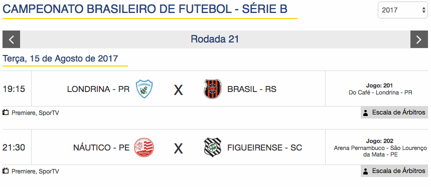 Jogos de hoje - Brasileiro Série B - 21ª rodada Jogos de hoje - Brasileiro Série B - 21ª rodada