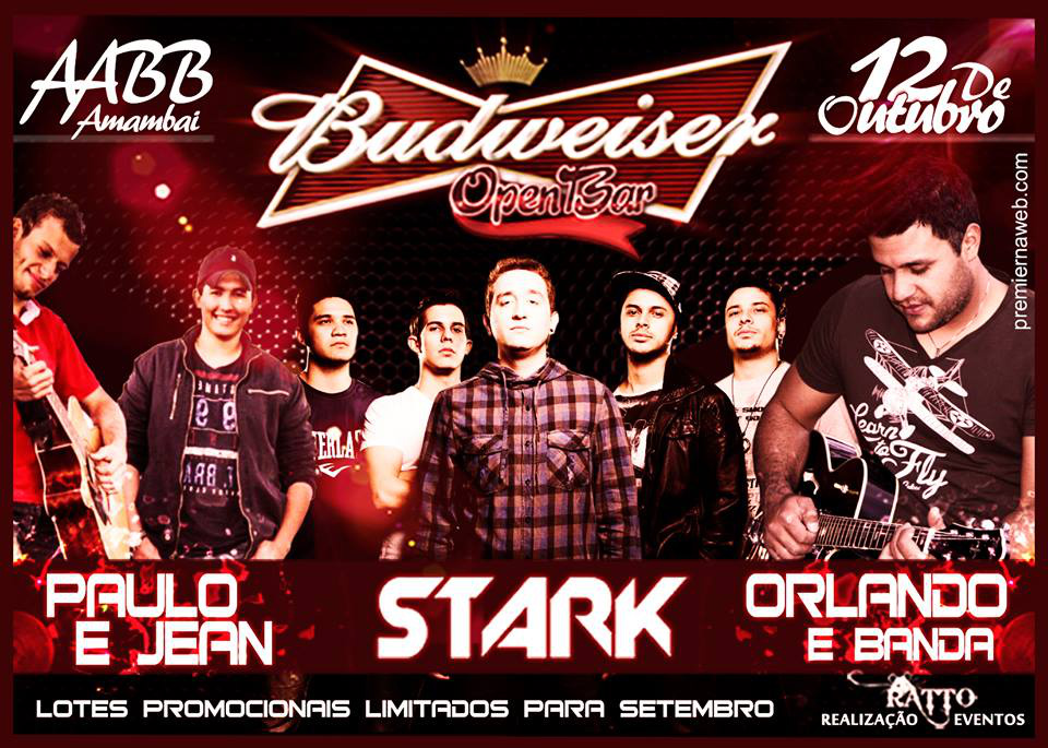 Budweiser Open Bar acontece neste sábado (12) em Amambai A festa acontece neste final de semana em Amambai.