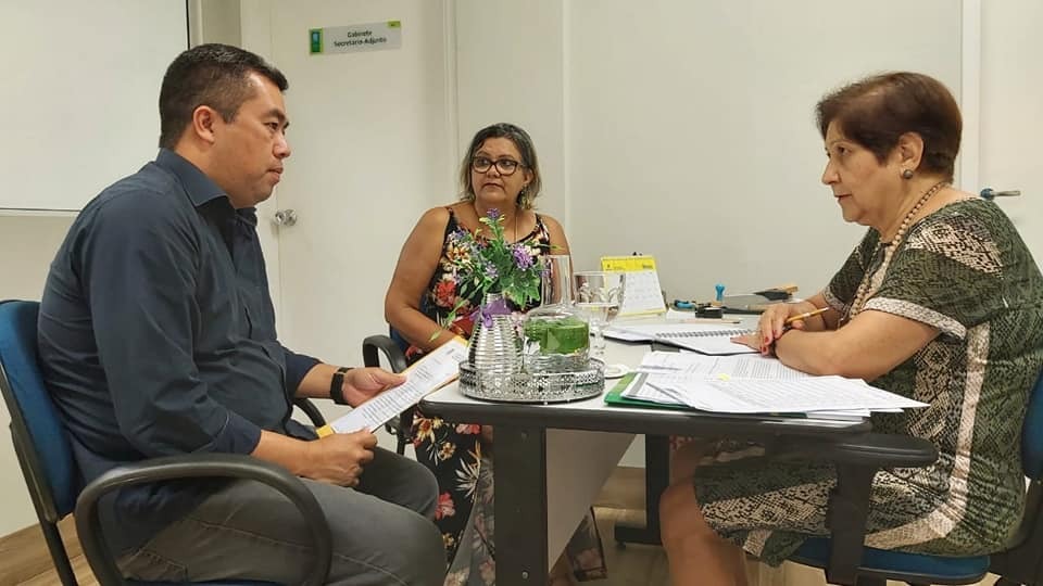 Vereador durante encontro na SED / Foto: Reprodução Facebook