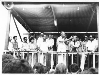 Memórias de Amambai Governador Harry Amorin, durante discurso na presença de autoridades locaisFoto: Foto Amaral