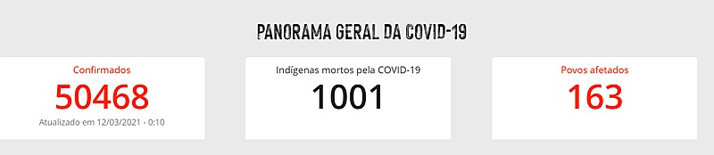 Brasil ultrapassa marca de mil indígenas mortos em decorrência da covid-19 Brasil registra mais de mil mortes indígenas por covid-19 / Reprodução