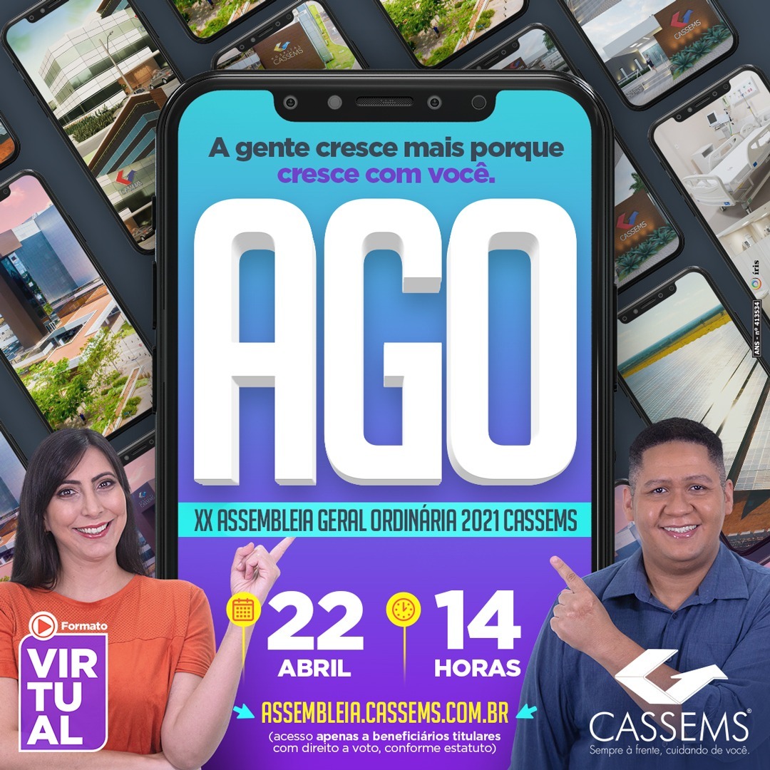 Cassems realiza Assembleia Geral Ordinária para prestação de contas no dia 22 Foto: divulgação