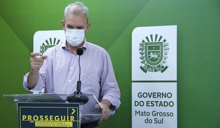 Municípios já podem abrir vacinação para pessoas de 55 com comorbidades Secretário estadual de Saúde, Geraldo Resende, recomendou inserção de novo grupo priotário durante coletiva (Foto: Reprodução)