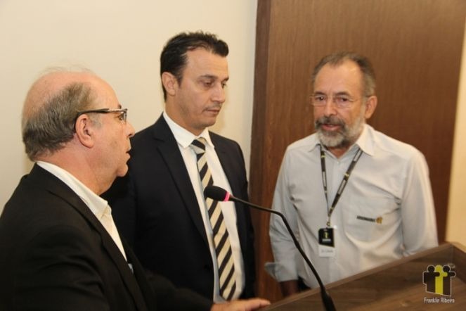 Zé Cabelo (dir) durante evento na Assomasul (Foto: Franklin Ribeiro)