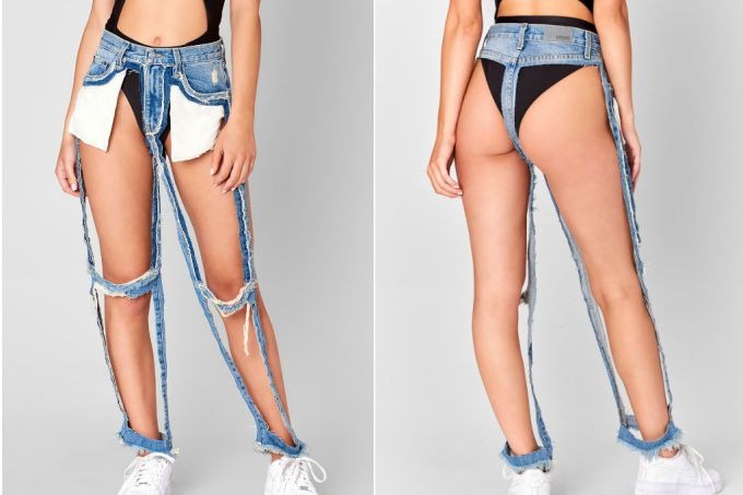 O preço desse jeans quase sem tecido (mas com bolsos) é absurdo (Carmar/Divulgação)