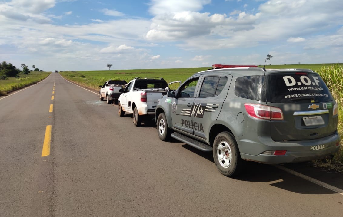 DOF recupera veículo furtado e apreende mais de meia tonelada de maconha A apreensão ocorreu durante o patrulhamento rural na Rodovia MS-180, município de Iguatemi / Foto: DOF