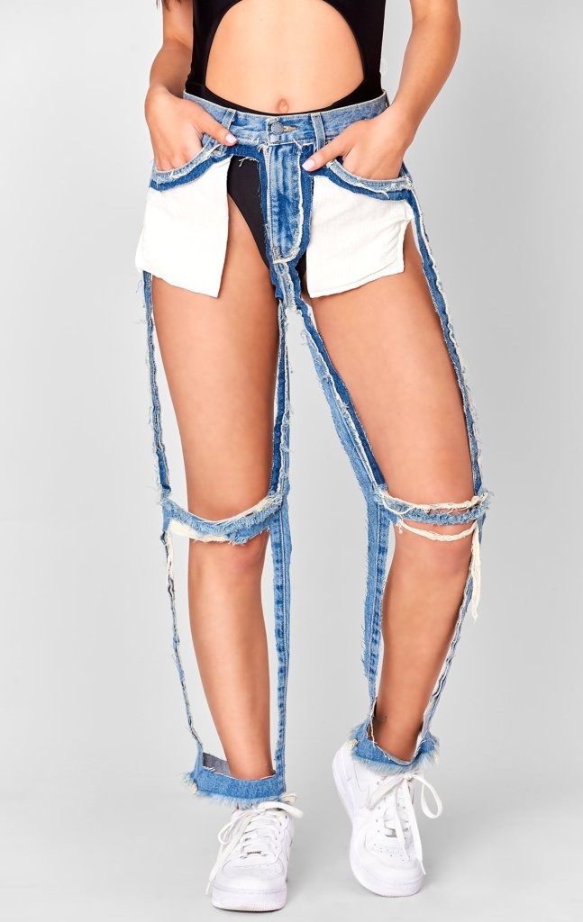 O preço desse jeans quase sem tecido (mas com bolsos) é absurdo (Carmar/Reprodução)