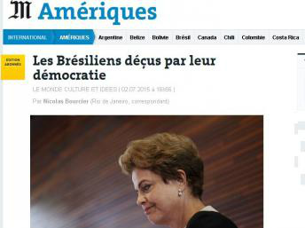 Brasileiros estão decepcionados com sua democracia Reportagem do Le Monde publicada nesta sexta 3 de julho.Reprodução