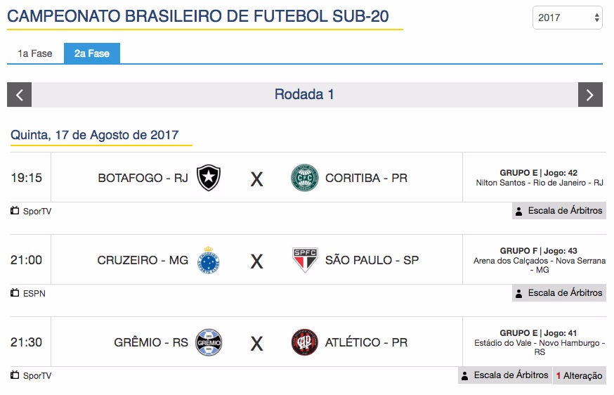Jogos de hoje - Brasileiro Sub-20 - Segunda Fase Jogos de hoje - Brasileiro Sub-20 - Segunda Fase