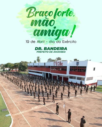 Prefeitura de Amambai homenageia 17º RC MEC pelo Dia do Exército Foto: Decom