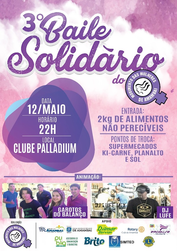 MMA promove o 3º Baile Solidário neste sábado (12), em Amambai