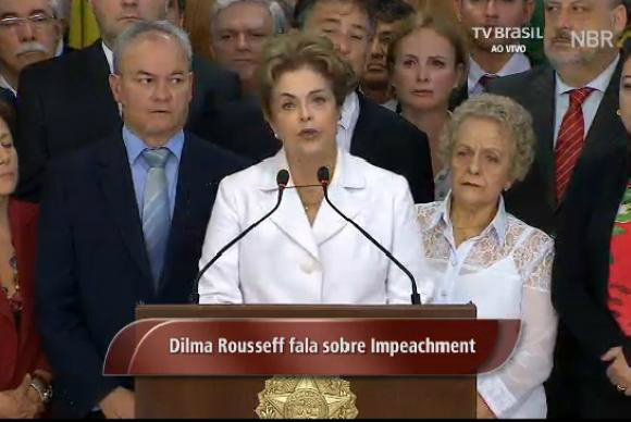 Punição sem crime é a "maior das brutalidades" contra ser humano, diz Dilma Dilma faz pronunciamento após ter sido notificada do afastamento do cargo por até 180 dias