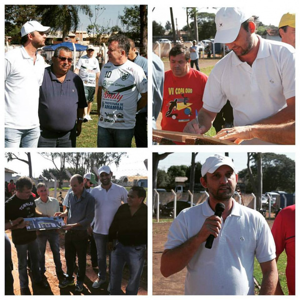 Vereadores Luciney e Valter Brito durante a solenidade de lançamento das obras / Foto: Divulgação