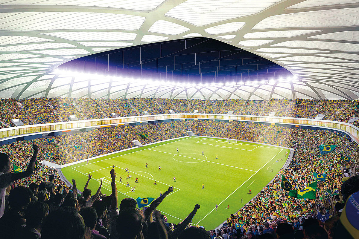 Arena da Amazônia inaugura anéis olímpicos com atleta do futebol