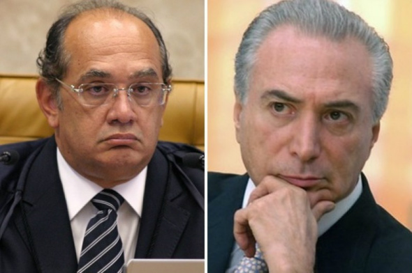 Para Ministro, Temer não cometeu abuso ao fazer doação acima do limite Ministro do STF, Gilmar Mendes e o presidente interino da República, Michel Temer / Foto: Divulgação