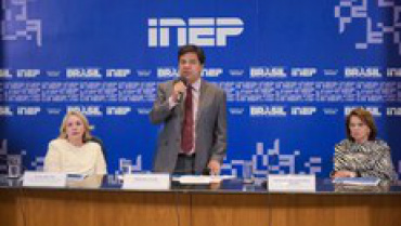 Presidente do Inep, Maria Inês Fini, ministro Mendonça Filho e a secretária executiva Maria Helena Guimarães de Castro apresentam dados do Enem 2016