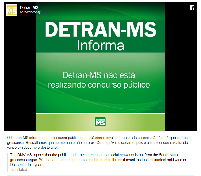 Informações de concurso para Detran do Maranhão confunde moradores de MS Informações de concurso para Detran do Maranhão confunde moradores de MS