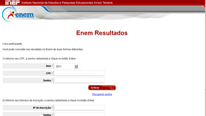 Ministério da Educação antecipa resultados do Enem 2011