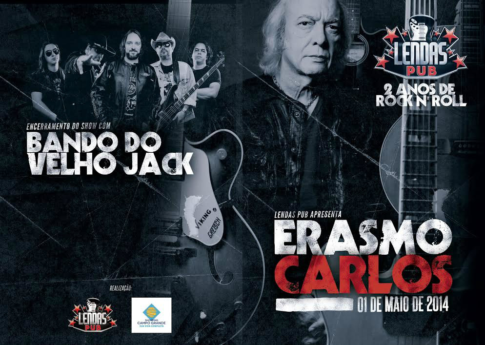 Erasmo Carlos e Bando do Velho Jack são atrações no dia 1º de maio em CG