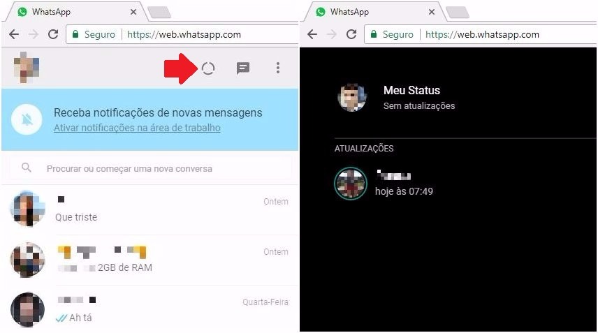 Agora é possível visualizar os Status do WhatsApp pelo PC Agora é possível visualizar os Status do WhatsApp pelo PC