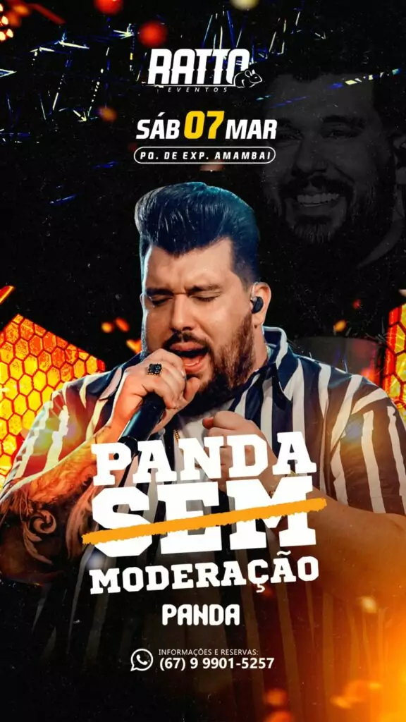 Intech Telecom TV apoia show do cantor Panda em Amambai no dia 7 de março