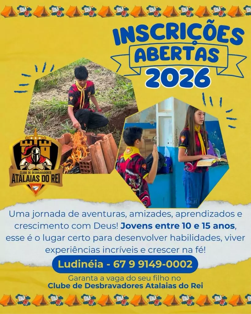 Clube de Desbravadores Atalaias do Rei abre inscrições para novos participantes em Amambai