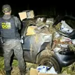 DOF apreende drogas, agrotóxicos e cigarros eletrônicos após perseguição e capotamento em Mundo Novo